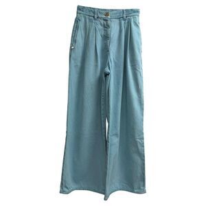 Chanel High-Rise Wide-Leg Jeans in Blue Cotton